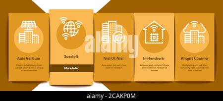 Smart City Technology Onboarding Elements Icons Set Vector Stock Vector