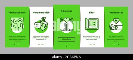 Hypertension Disease Onboarding Elements Icons Set Vector Stock Vector