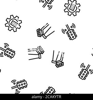 Smart City Technology Seamless Pattern Vector Stock Vector