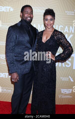 LOS ANGELES - FEB 23:  Michael Jai White, Gillian Iliana Waters at the American Black Film Festival Honors Awards at the Beverly Hilton Hotel on February 23, 2020 in Beverly Hills, CA Stock Photo