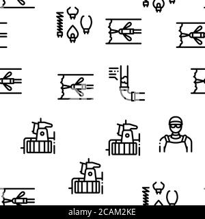 Drain Cleaning Service Seamless Pattern Vector Stock Vector