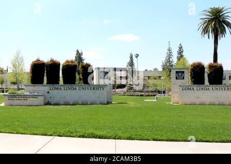 LOS ANGELES - APR 11:  Loma Linda Univeristy at the Buildings at the Loma Linda University on April 11, 2020 in Loma Linda, CA Stock Photo