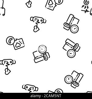 Hypertension Disease Seamless Pattern Vector Stock Vector