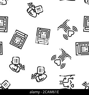 Hypertension Disease Seamless Pattern Vector Stock Vector
