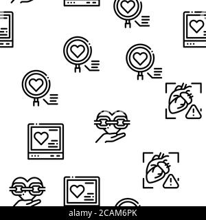 Hypertension Disease Seamless Pattern Vector Stock Vector