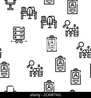 Office And Workplace Seamless Pattern Vector Stock Vector