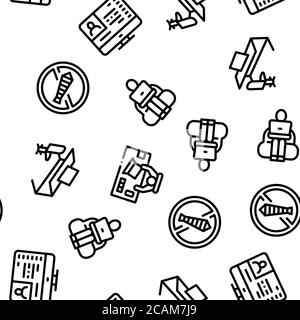 Office And Workplace Seamless Pattern Vector Stock Vector
