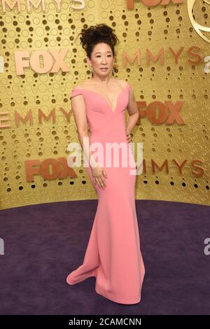 LOS ANGELES - SEP 22:  Sandra Oh at the Primetime Emmy Awards - Arrivals at the Microsoft Theater on September 22, 2019 in Los Angeles, CA Stock Photo