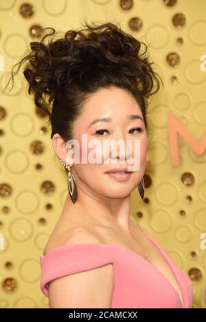 LOS ANGELES - SEP 22:  Sandra Oh at the Primetime Emmy Awards - Arrivals at the Microsoft Theater on September 22, 2019 in Los Angeles, CA Stock Photo