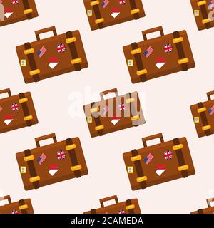 suitcase seamless pattern vector illustration background Stock Vector