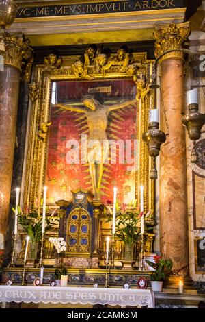 The Chapel of the Most Holy Crucifix in the Church of St Marcellus in Rome Italy Stock Photo