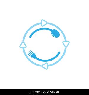 spoon fork loop decoration logo vector Stock Vector
