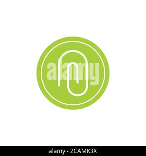 attach file simple circle logo vector Stock Vector