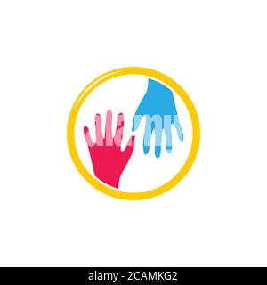 help friendly hand symbol vector Stock Vector