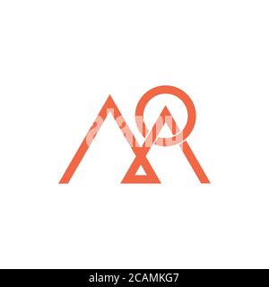 letter m mountain overlapping line logo vector Stock Vector
