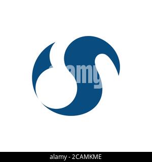 abstract letter ds simple curves logo vector Stock Vector