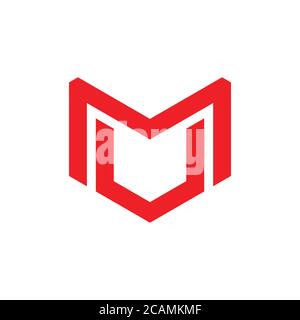 letter mu simple geometric line logo vector Stock Vector
