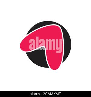arrow up simple circle logo Stock Vector