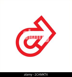 letter c rotation arrow pointer symbol logo vector Stock Vector
