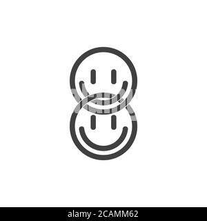 linked smile face symbol vector Stock Vector