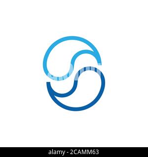 circle rotation curves object circle logo vector Stock Vector