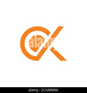 letters ck circle geometric line logo vector Stock Vector