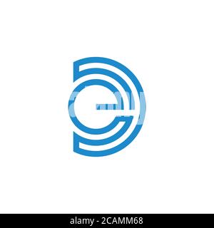 abstract letter de stripes geometric line design symbol vector Stock Vector