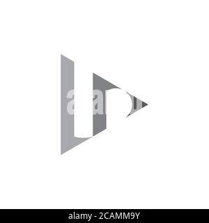abstract letter rl lr triangle geometric arrow logo vector Stock Vector