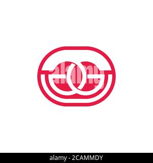 letter gg circle oval shape negative space design vector Stock Vector
