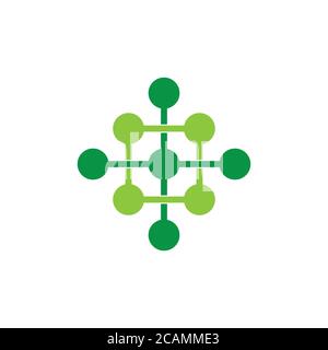 abstract plus medical linked dots network overlapping logo vector Stock Vector