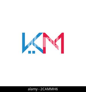 letter km real estate symbol simple geometric logo vector Stock Vector