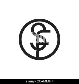 letters sf linked circle logo vector Stock Vector