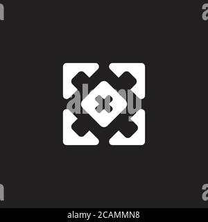 letter x abstract square box negative space logo vector Stock Vector