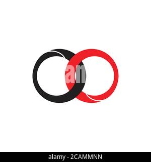 linked circle curves object simple logo vector Stock Vector