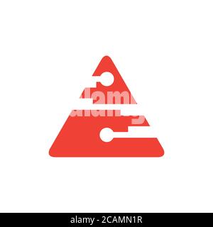 pyramid simple dots geometric logo vector Stock Vector