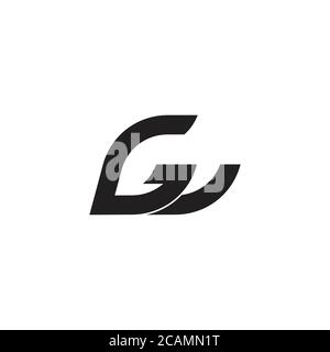 abstract letter gw geometric arrow line logo vector Stock Vector