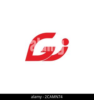 abstract letter gj geometric arrow line logo vector Stock Vector