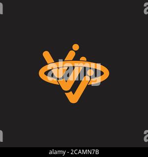 letter v circle motion design logo vector Stock Vector