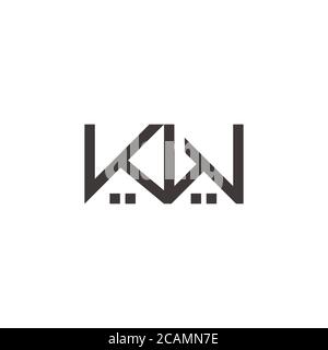 letter kw simple geometric line real estate symbol logo vector Stock Vector