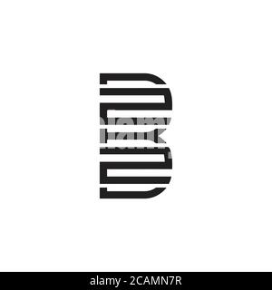 letters b2 geometric line clear logo vector Stock Vector