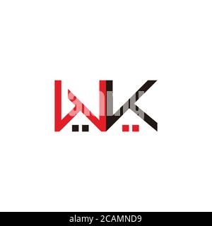 letter wk simple geometric colorful real estate symbol logo vector Stock Vector
