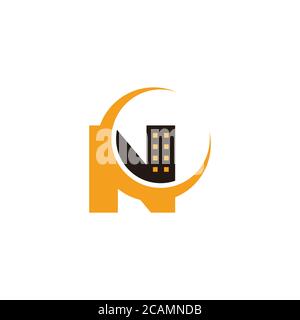 vector of letter nc geometric design fit for night city life symbol Stock Vector