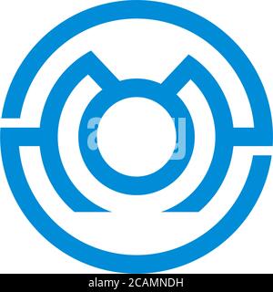 letter mo symbol circle geometric line logo vector Stock Vector