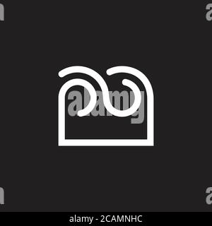 abstract letter pb curves geometric line wavy logo vector Stock Vector