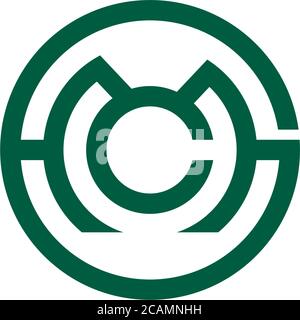 letter g m c symbol circle geometric line logo vector Stock Vector