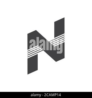 letter n av stripes geometric logo vector Stock Vector Image & Art - Alamy