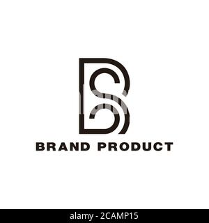 vector of letter bs geometric curves linear design symbol logo Stock Vector