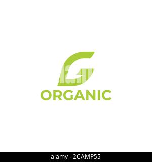 letter g leaf arrow geometric organic symbol logo vector Stock Vector