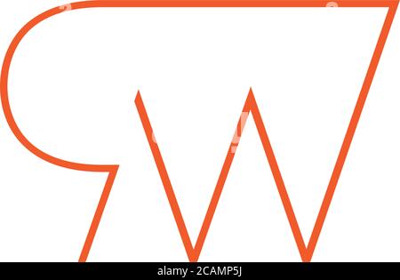 letter cw abstract lines art logo vector Stock Vector