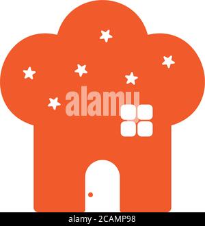 star chef house symbol logo vector Stock Vector